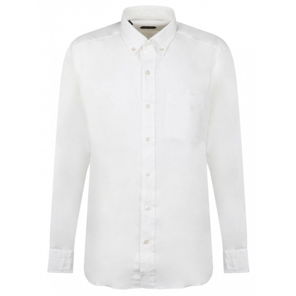 Tom Ford - Camicia Bianca in Lyocell a Maniche Lunghe - Tom Ford Exclusive Luxury Collection