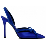 Tom Ford - Electric Blue Satin and Velvet Bow Slingback - Tom Ford Exclusive Luxury Collection