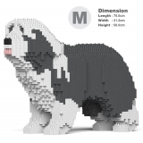 Jekca - Bearded Collie 01-M03 - Big - Lego - Sculpture - Construction - 4D - Brick Animals - Toys