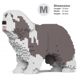 Jekca - Bearded Collie 01-M02 - Big - Lego - Sculpture - Construction - 4D - Brick Animals - Toys