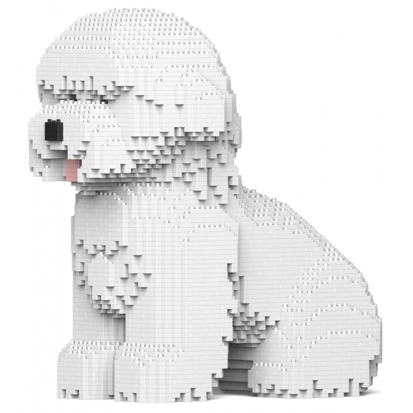 Jekca - Bichon Frise 03 - Big - Lego - Scultura - Costruzione - 4D - Animali di Mattoncini - Toys