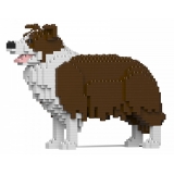 Jekca - Border Collie 01-M02 - Big - Lego - Sculpture - Construction - 4D - Brick Animals - Toys