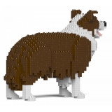 Jekca - Border Collie 01-M02 - Big - Lego - Sculpture - Construction - 4D - Brick Animals - Toys