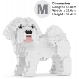 Jekca - Coton de Tulear 01 - Big - Lego - Sculpture - Construction - 4D - Brick Animals - Toys