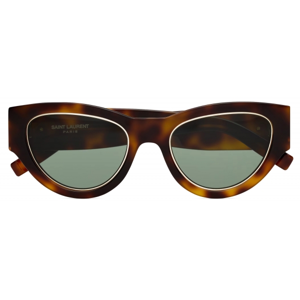 Yves Saint Laurent - SL M94 Rim - Medium Havana, Light Gold and Green - Sunglasses - Saint Laurent Eyewear