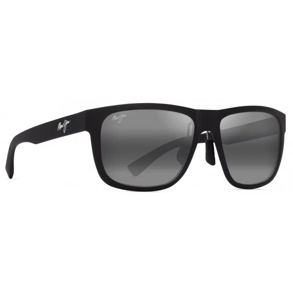 Maui Jim - Puakea - Nero Opaco Grigio Neutro - Occhiali da Sole Polarizzati Rettangolari - Maui Jim