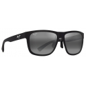 Maui Jim - Puakea - Nero Opaco Grigio Neutro - Occhiali da Sole Polarizzati Rettangolari - Maui Jim