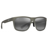 Maui Jim - Puakea - Grigio Verde Opaco Grigio Neutro - Occhiali da Sole Polarizzati Rettangolari