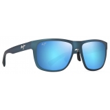 Maui Jim - Puakea - Blu Tè Opaco Blue Hawaii - Occhiali da Sole Polarizzati Rettangolari - Maui Jim