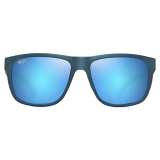 Maui Jim - Puakea - Blu Tè Opaco Blue Hawaii - Occhiali da Sole Polarizzati Rettangolari - Maui Jim