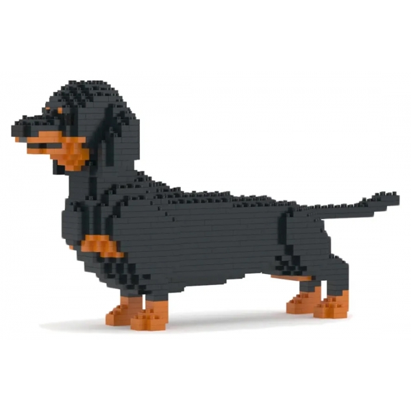 Jekca - Dachshund 02-M01 - Big - Lego - Scultura - Costruzione - 4D - Animali di Mattoncini - Toys