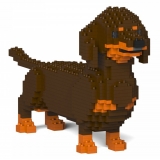 Jekca - Dachshund 02-M02 - Big - Lego - Sculpture - Construction - 4D - Brick Animals - Toys