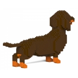 Jekca - Dachshund 02-M02 - Big - Lego - Sculpture - Construction - 4D - Brick Animals - Toys