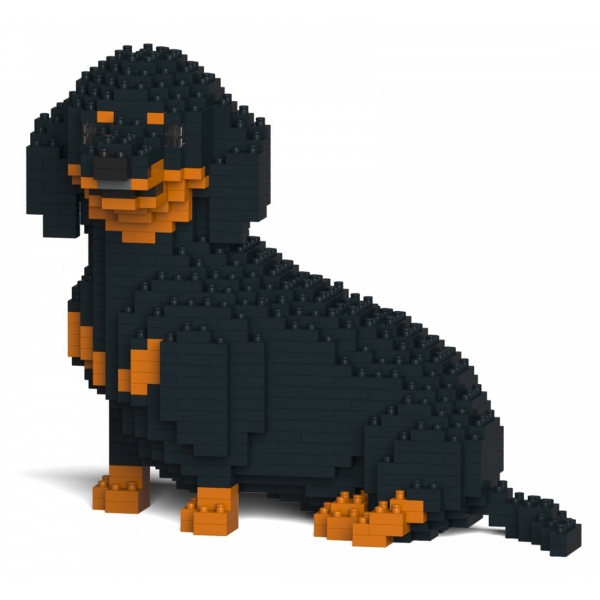 Jekca - Dachshund 05-M01 - Big - Lego - Scultura - Costruzione - 4D - Animali di Mattoncini - Toys