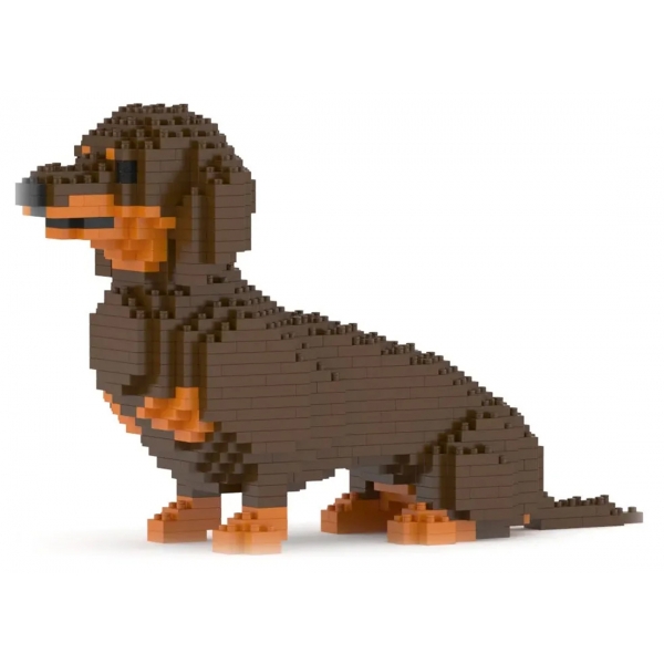 Jekca - Dachshund 03-M02 - Big - Lego - Sculpture - Construction - 4D - Brick Animals - Toys