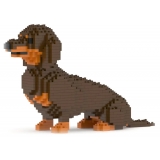 Jekca - Dachshund 03-M02 - Big - Lego - Sculpture - Construction - 4D - Brick Animals - Toys