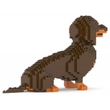 Jekca - Dachshund 03-M02 - Big - Lego - Sculpture - Construction - 4D - Brick Animals - Toys