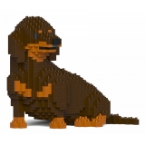 Jekca - Dachshund 05-M02 - Big - Lego - Sculpture - Construction - 4D - Brick Animals - Toys