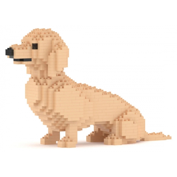 Jekca - Dachshund 03-M03 - Big - Lego - Sculpture - Construction - 4D - Brick Animals - Toys