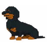 Jekca - Dachshund 03-M01 - Big - Lego - Sculpture - Construction - 4D - Brick Animals - Toys