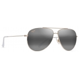 Maui Jim - Hau‘Oli - Shiny Light Gold with Crystal Neutral Grey - Polarized Aviator Sunglasses