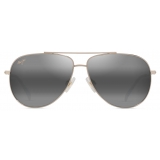 Maui Jim - Hau‘Oli - Shiny Light Gold with Crystal Neutral Grey - Polarized Aviator Sunglasses