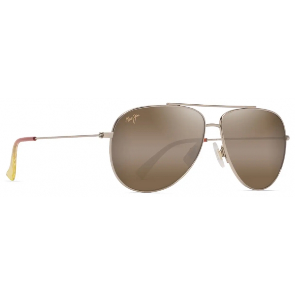 Maui Jim - Hau‘Oli - Shiny Light Gold with Orange & Yellow HCL® Bronze - Polarized Aviator