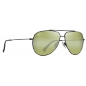 Maui Jim - Hau‘Oli - Shiny Dark Ruthenium Maui HT™ - Polarized Aviator Sunglasses - Maui