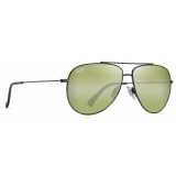 Maui Jim - Hau‘Oli - Shiny Dark Ruthenium Maui HT™ - Polarized Aviator Sunglasses - Maui