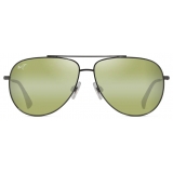 Maui Jim - Hau‘Oli - Shiny Dark Ruthenium Maui HT™ - Polarized Aviator Sunglasses - Maui