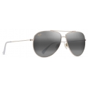 Maui Jim - Hau‘Oli XL - Shiny Light Gold with Crystal Neutral Grey - Polarized Aviator Sunglasses