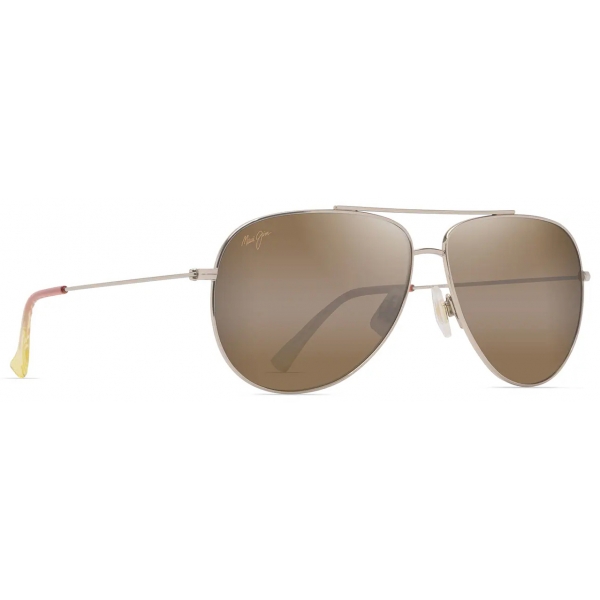 Maui Jim - Hau‘Oli XL - Oro Chiaro Lucido con Arancione e Giallo HCL® Bronze - Occhiali da Sole