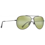 Maui Jim - Hau‘Oli XL - Shiny Dark Ruthenium Maui HT™ - Polarized Aviator Sunglasses - Maui