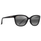 Maui Jim - Honi - Nero Brillante Grigio Neutro - Occhiali da Sole Polarizzati Cat Eye - Maui