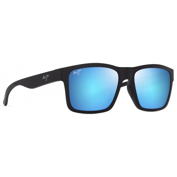 Maui Jim - The Flats - Matte Black Blue Hawaii - Polarized Rectangular Sunglasses - Maui