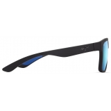 Maui Jim - The Flats - Nero Opaco Blue Hawaii  - Occhiali da Sole Polarizzati Rettangolari