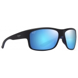 Maui Jim - Southern Cross - Matte Black Blue Hawaii - Polarized Wrap Sunglasses - Maui Jim Eyewear