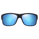 Maui Jim - Southern Cross - Nero Opaco Blue Hawaii - Occhiali da Sole Polarizzati a Mascherina