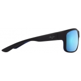 Maui Jim - Southern Cross - Nero Opaco Blue Hawaii - Occhiali da Sole Polarizzati a Mascherina