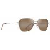 Maui Jim - Na‘Auao - Shiny Light Gold with Red & Brown HCL® Bronze - Polarized Aviator Sunglasses