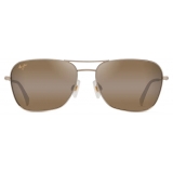 Maui Jim - Na‘Auao - Shiny Light Gold with Red & Brown HCL® Bronze - Polarized Aviator Sunglasses