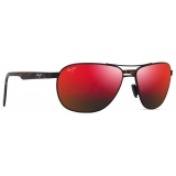 Maui Jim - Castles - Matte Black Varnish with Dark Havana - Polarized Aviator Sunglasses