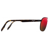 Maui Jim - Castles - Matte Black Varnish with Dark Havana - Polarized Aviator Sunglasses