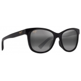 Maui Jim - Kiopa‘a - Nero Brillante Grigio Neutro - Occhiali da Sole Polarizzati Cat Eye - Maui