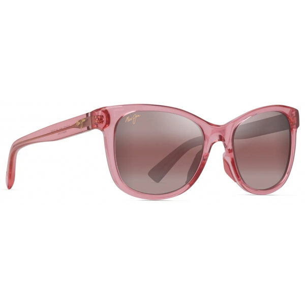 Maui Jim - Kiopa‘a - Rosa Trasparente Lucido Maui Rose® - Occhiali da Sole Polarizzati Cat Eye