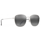 Maui Jim - ‘Ōlali Asian Fit - Shiny Silver with Black Neutral Grey - Polarized Classic Sunglasses