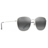 Maui Jim - ‘Ōlali Asian Fit - Argento Lucido con Nero Grigio Neutro - Occhiali da Sole Polarizzati
