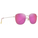 Maui Jim - ‘Ōlali Asian Fit - Shiny Light Gold with Violet & Pink - Polarized Classic Sunglasses