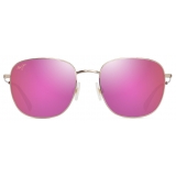 Maui Jim - ‘Ōlali Asian Fit - Shiny Light Gold with Violet & Pink - Polarized Classic Sunglasses