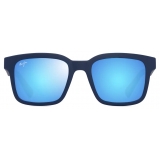 Maui Jim - ‘Ōpiopio Asian Fit - Matte Dark Blue Blue Hawaii - Polarized Rectangular Sunglasses